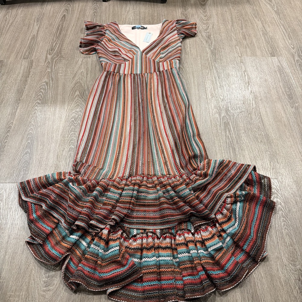 New Anthropologie x Eva Franco Perri Petite Womens Midi Dress sz‎ XS/P